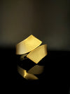 Brushed finished Gold Chunky Cuff Bracelet Bangle, Anti Tarnish, fits sizes upto 2.6"