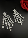 Premium Cubic Zirconia Chandelier earrings is designer Inspired, Statement Long earring, Bridal, Party, Wedding jewelry, Indian Chic Shiny