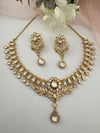 Moissanite Kundan Gold necklace set, Indian Bridal Jewelry set