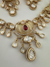 Kundan, Moissanite, MOP, CZ Flexible Gold necklace set, Indian Bridal Jewelry