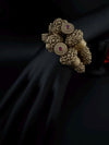 Amrapali inspired Designer Openable bangles in Matt Gold and ruby stones set of 2