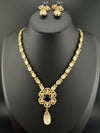 Premium Quality Moissanite Kundan, CZ,blue stone is Tyaani inspired Designer Necklace set with Kundan earrings