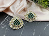 Green Gold Minakari Pearls and kundan Studs earrings