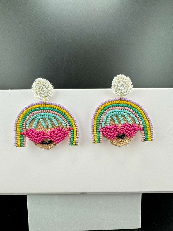 Cool Girl Boss unique Quirky Beaded earrings, Unique Earrings