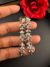 Premium Long Earring in Cubic Zirconia / Set of small jhumkis in long earrings