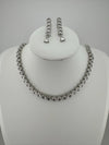 Premium American Diamond, Cubic Zirconia High Shine Sleek Necklace set with long earrings