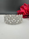 Openable Designer bracelet with Pearls, crystal stones, CZ Nano setting, Fits size upto 2.6"