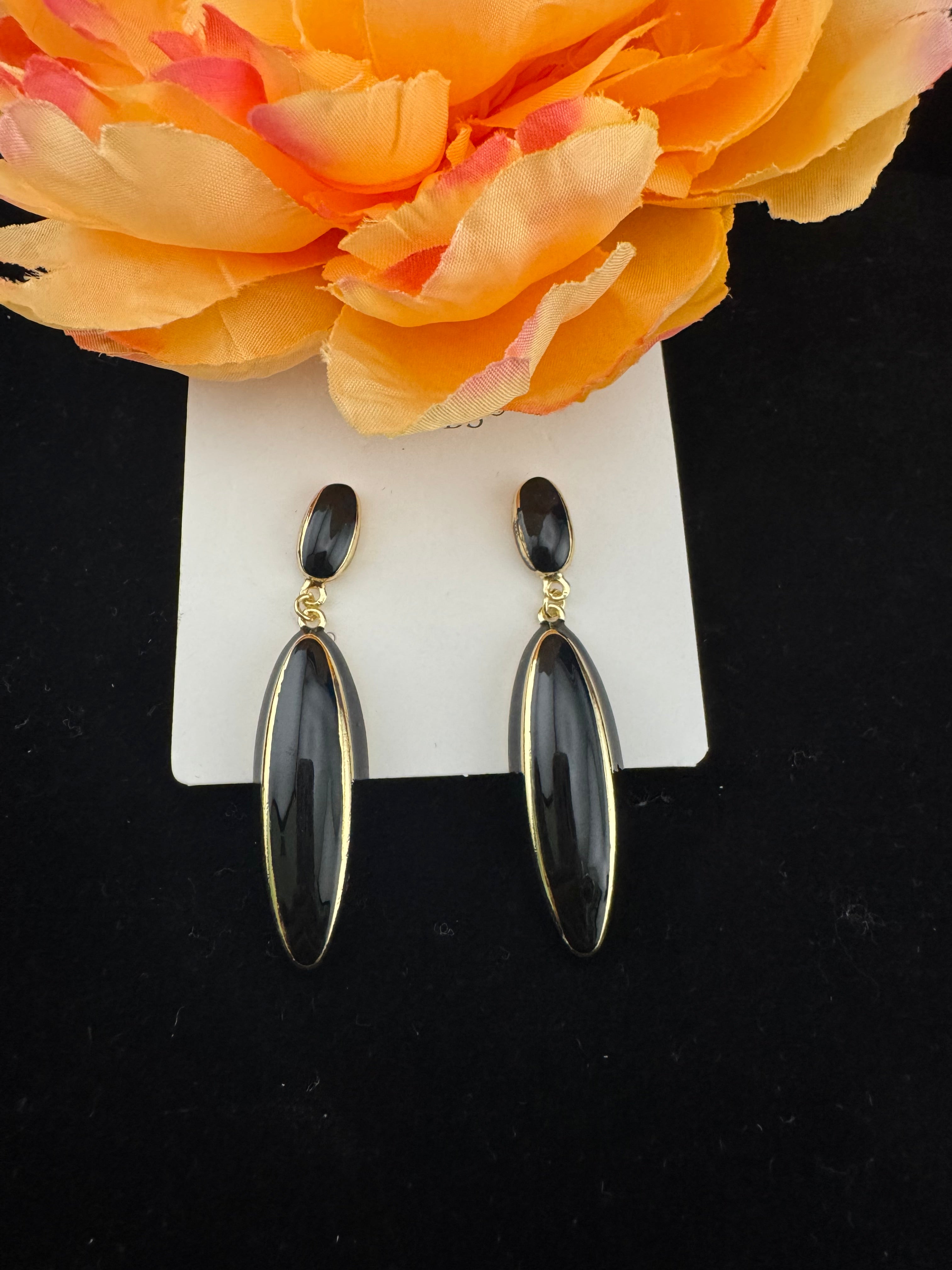 High Quality Premium Enamel and gold Designer Drop Earrings