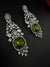 Champagne Cubic Zirconia Chandelier Long earrings with Pearls and Crystals