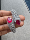 Openable Designer bracelet in American Diamonds, crystal stones, CZ, Fits size upto 2.6"