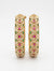 Pearls, Pachi Kundan, Openable Bracelet Bangle set of 2, Gold Polish