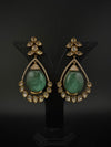 Kundan, CZ, Gold, Doublet Stone Chandelier Long Drop Earrings, Moissanite, CZ, Designer jewelry
