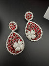 Premium Nano Setting of Cubic Zirconia in silver is designer Inspired Statement Drop Dangle earring/Unique Indian, Bridal, bridesmaid gift