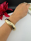 Brushed finished Gold Chunky Cuff Bracelet Bangle, Anti Tarnish, fits sizes upto 2.6"