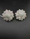 Cubic Zirconia, Diamond nano setting flower stud earrings, Indian Jewelry