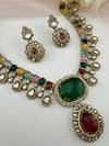 Kundan, Stones, CZ Gold Plated necklace set, Indian Bridal Jewelry set