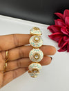 Moissanite Kundan, Enamel, CZ Rajwadi Pacheli Bracelet Bangle Kada, Gold Polish(fits 2.6" wrists)