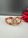 Moissanite Kundan, Enamel, CZ Adjustable Bracelet Bangle, Gold Polish Designer Bangle