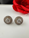 Cubic Zirconia, Diamond nano setting Victorian stud earrings, Indian Jewelry
