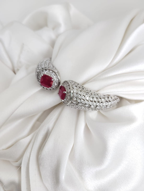 Openable Designer Cuff bracelet with Stones, American Diamonds, crystal stones, CZ, Fits size upto 2.6"