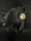 Kundan Enamel Big Stud Earrings, designer Inspired, Indian jewelry