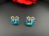Premium Bow Cubic Zirconia and Swarovski Crystal stone in gold color Studs earrings