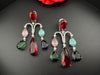 Premium Cubic Zirconia and glass stone in silver color is designer Inspired Statement Long earrings