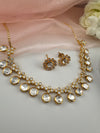 Kundan, Moissanite, CZ Sleek Flexible Gold necklace set, Indian Bridal Jewelry