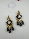 Gold Kundan, CZ, Stone, Pearls Chandelier Drop Earrings, Bridal Designer jewelry