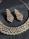 Kundan and Moissanite Gold necklace set, Indian Bridal Jewelry