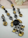 Amrapali inspired, oxidized, CZ, Stone Fusion Long necklace set, Rani haar, everyday wear jewelry
