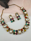 Kundan, Stones, CZ Gold Plated necklace set, Indian Bridal Jewelry set