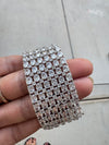 Openable Designer bracelet with American Diamonds, crystal stones, CZ, Fits size upto 2.6"