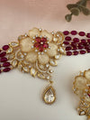 Kundan, Moissanite, MOP, CZ, Pearls Flexible Gold Choker necklace set, Indian Bridal Jewelry