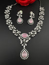 Crystal, Nano Setting CZ Diamond Statement Necklace Set, White Gold Plated Choker, nature inspired