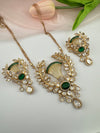 Kundan, CZ, MOP, Stone, Uncut Polki Long Pendant necklace set, Pendant set, everyday wear jewelry