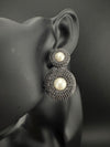 Cubic Zirconia, Diamond nano setting, pearls, Victorian Dangle earrings, Indian Jewelry
