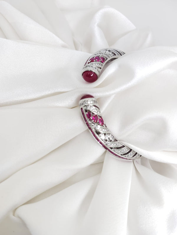 Openable Cuff bracelet with Stones, American Diamonds, crystal stones, CZ, Fits size upto 2.6"