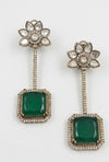 Amrapali inspired, Doublet stone uncut kundan and CZ chandbali Drop earrings, Indian Jewelry