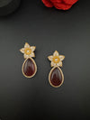 CZ and Gold, Doublet Stone Chandelier Drop Earrings, Bridal, Designer jewelry