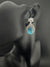 Cubic Zirconia, Diamond, stone, Silver Polish Designer inspired Dangle Drop earrings, Indian Jewelry