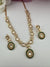 Cubic Zirconia, Kundan, Long Gold Necklace Set, Indian Bridal Rani Haar