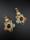 Kundan, stone, cuboz Zirconia Sabyasachi inspired Chandbali Chandelier long earring, designer jewelry