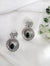 Cubic Zirconia, Diamond, stone, Silver Polish Designer inspired Dangle Drop earrings, Indian Jewelry