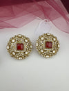 Kundan, Doublet stone, cubic zirconia Big Stud Earrings, designer Inspired, Indian jewelry