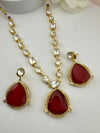 Kundan, Polki, CZ, Doublet Stones Golden necklace set, kundan haar, everyday wear jewelry