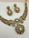 Kundan, CZ, Pearl Gold Plated necklace set, Indian Bridal Jewelry set