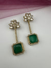 Amrapali inspired, Doublet stone uncut kundan and CZ chandbali Drop earrings, Indian Jewelry