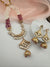 Kundan, Moissanite, Pearls Long Gold Choker necklace set, Indian Rani haar