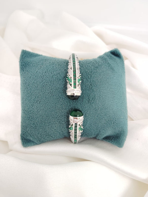 Openable Cuff bracelet with Stones, American Diamonds, crystal stones, CZ, Fits size upto 2.6"